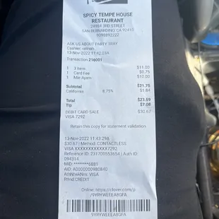 I got all that food for only $23 and I left a nice low tip !