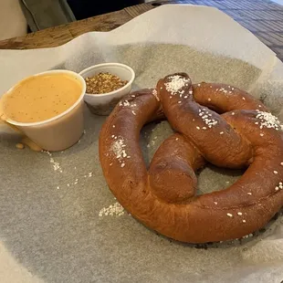 Pretzel with beer cheese