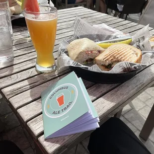 Watermelon Wheat Beer, Caprese Sandwhich, Chicken Salad Wrap