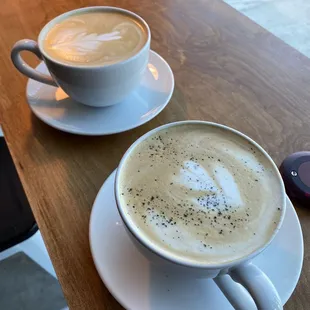 Vanilla latte and lava salt caramel latte