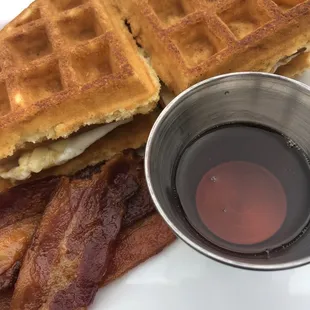Bacon Egg and Cheese Waffle Sandwich