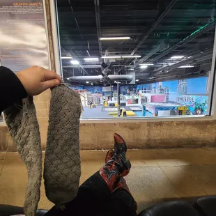 Knitting while I wait for my son's class.