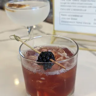 August cocktails: Bramble and Midsommar( on the back)