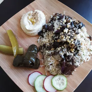 Mushroom Shawarma Mediterranean  Platter
