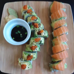 Sushi Tuesday Special - Spicy Avocado Roll and Salmon Roll