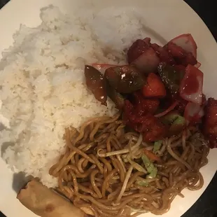 Sweet and Sour Chicken with white rice
