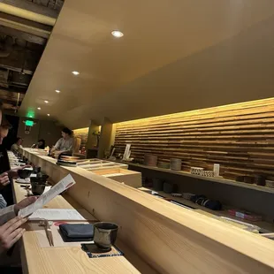 interior, sushi and sashimi