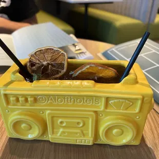 Boombox for two, kind of like a really tart Mai Tai