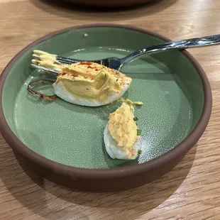 Deviled eggs filled with