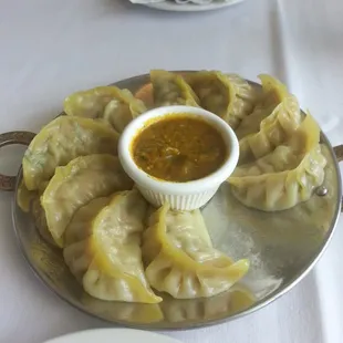 Chicken Momo - the Nepalese dumplings: 3.99/10 pieces