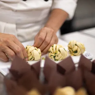 a chef preparing pastries