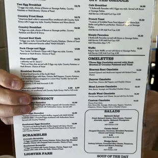 This is a pic of the brunch menu.