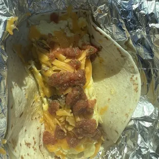 Sausage, egg &amp; cheese taco
