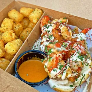 Sloppy Lobsta Roll + Togarashi Tater Tots