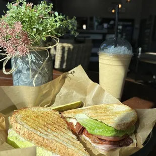 Meat Lovers on sourdough &amp; yummy Cold Brew Blended  = PERFECTION