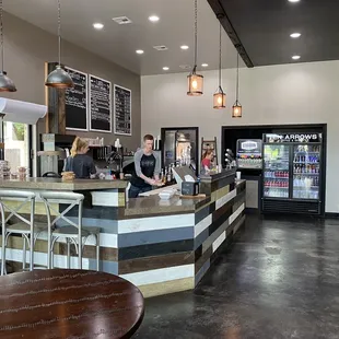 the interior of a coffee shop