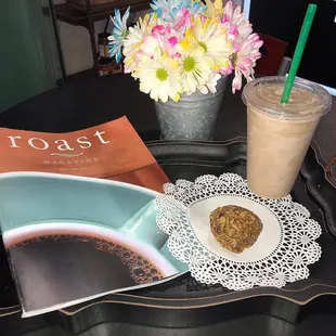 Iced Coffee Protein Shake with a Protein Ball