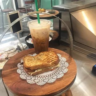 Breakfast toaster with a Iced Carmel Macchiato