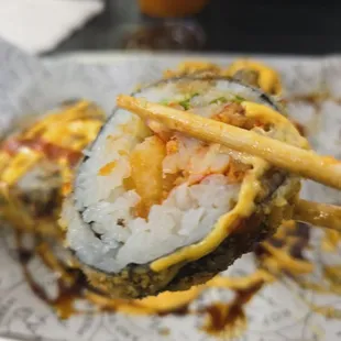 Fried tiger crawfish &amp; shrimp roll
