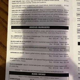 Menu page 2.  12/2024