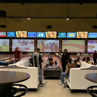 Bowling with spacious chairs