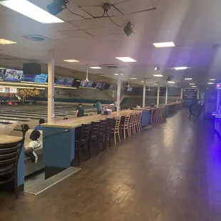 Views of the customer service counter and lanes
