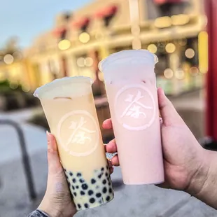 Mango Milk Green Tea and Strawberry Milk Green Tea // very good, would recommend!