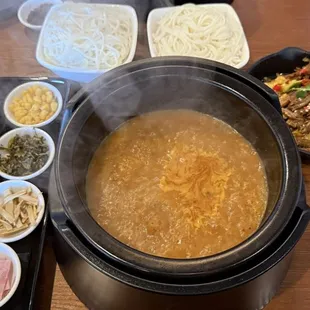 Mala beef tripe and mala spicy rice noodles.