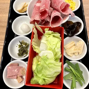 a variety of ingredients