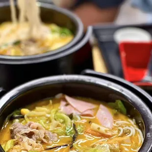two bowls of soup