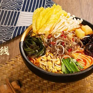 a bowl of noodles