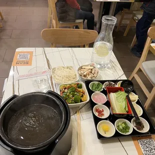 Mushroom Rice Noodle Soup and Spicy &amp; Sour Cucumber Salad