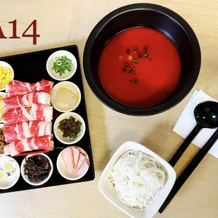 Spicy Szechuan Rice Noodle Soup with Thinly Sliced Beef