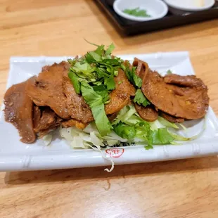 Braised beef tongue