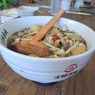 Mushroom Rice Noodle Bowl