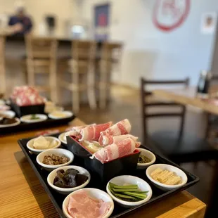a variety of dishes