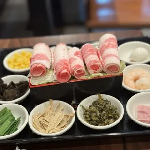 The meats and add ins that come with the soup