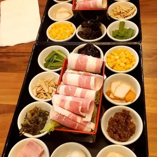 The crossing bridge noodles comes with a variety of sides that you can add into your soup