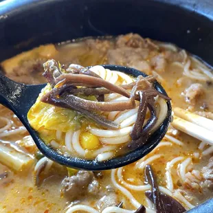 Beef Slice with Kimchi Rice Noodles