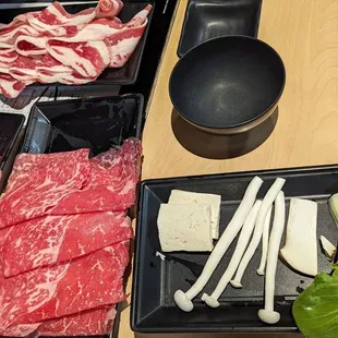 a variety of meats and vegetables