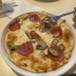 Personal build your own- pepperoni and mushroom