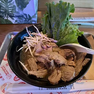 Braised Beef Noodle Soup - Brisket/Rare Steak Combo w/ Oxtail