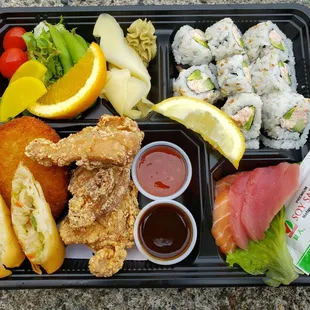  a tray of food