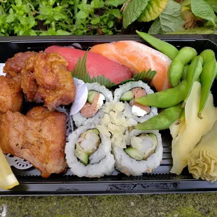  a tray of food