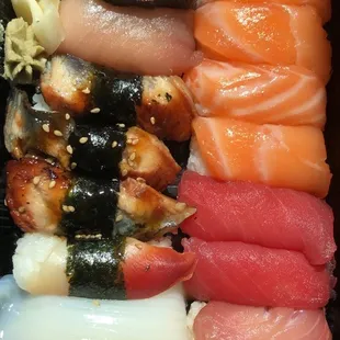 $1 Sushi Tuesday - Nigiri: Salmon, Maguro, Hamachi, Unagi, Ika, Aji (Horse Mackerel), Surf Clam, Bincho Maguro, Lobster Salad, Spicy Salmon