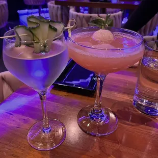 Lychee cocktail and cucumber