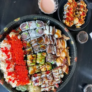 a bowl of sushi