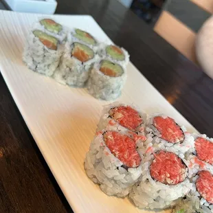 a plate of sushi