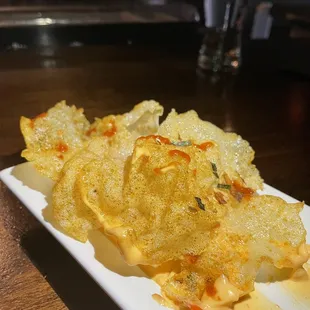 Complimentary appetizer was a nice treat because they had run out of hummus.