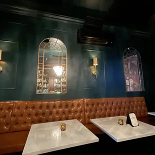 two tables and two booths